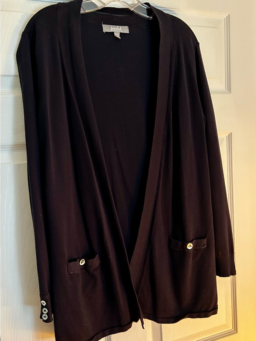 Navy Open-Front Women's Cardigan Jacket